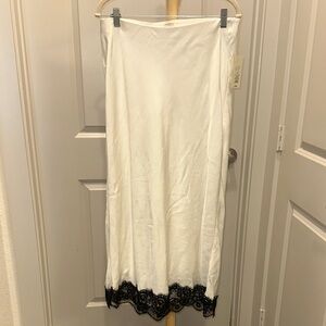 a new day White Maxi Skirt with Black Lace Hem